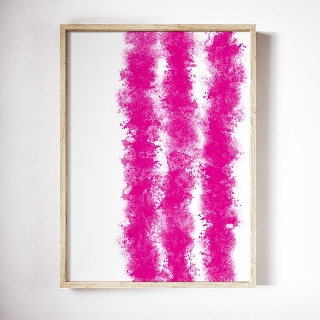 Printable Abstract Poster, Large Wall Art, Hot Pink Watercolor Print ...