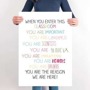 Virtual Learning Printable Teacher Wall Art Classroom Decoration Wall Quote Rules When You Enter This Classroom Motivational Print Dr Suess