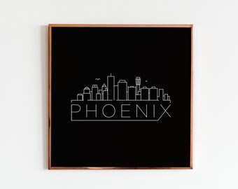 Phoenix Skyline Digital Download, Phoenix Christmas Gift Art, Phoenix Wall Art Print, Phoenix Wall Art Home Decor