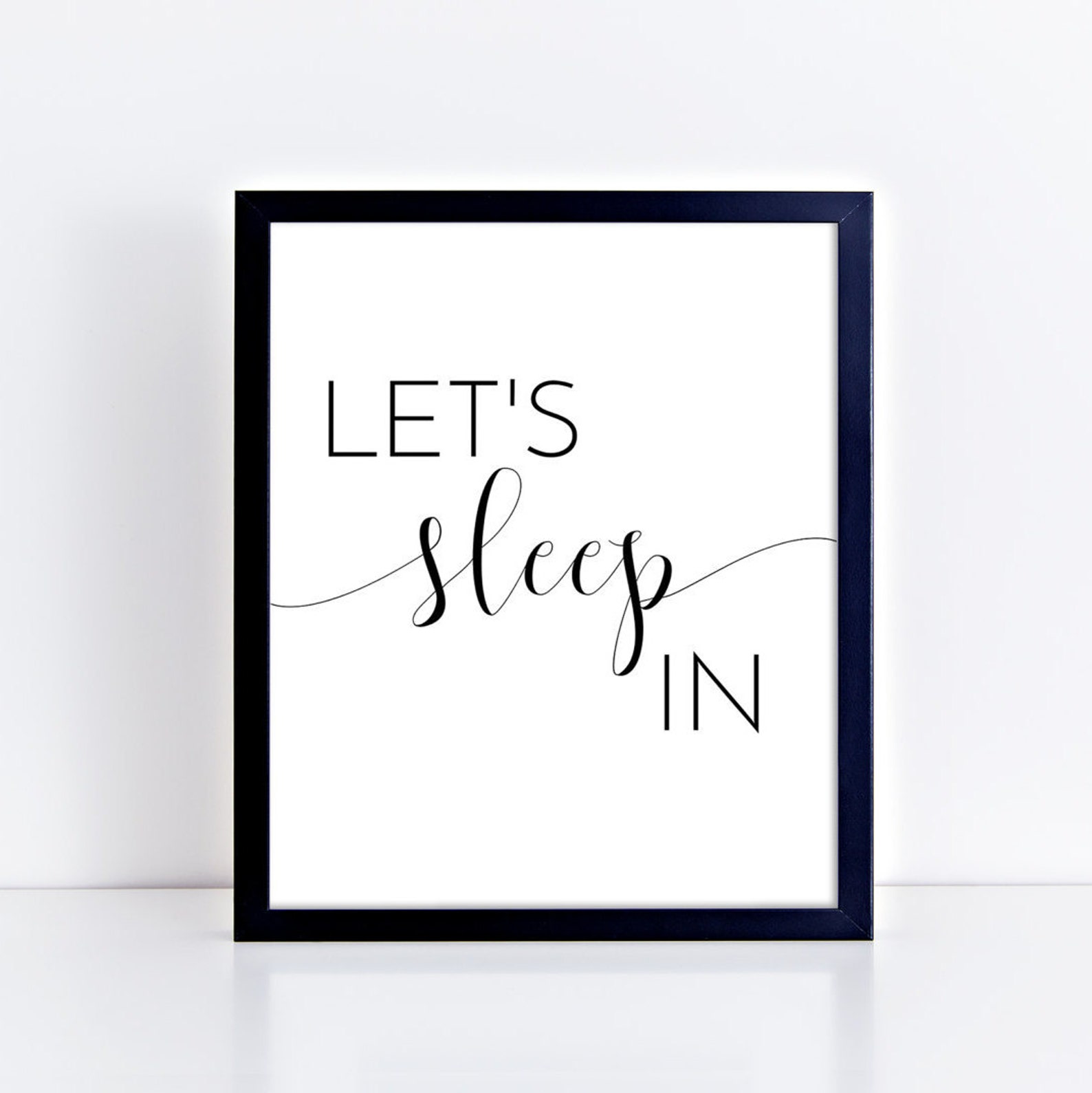 Bedroom PRINTABLE Poster Black and White Wall Art Let's Etsy