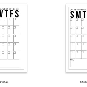 Calendar Poster Printable Large Office Calendar Black and White ...