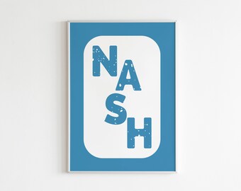 Boho Nashville Wall Art Decor, Wall Art Living Room, Wall Art Bedroom, Nashville Poster, Nashville Typography Print "Nash" BCG