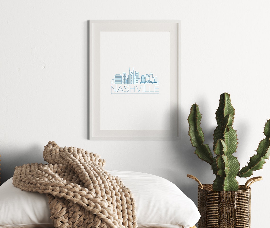 Nashville Skyline Printable Poster Wall Art Nashville - Etsy