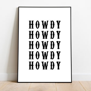 Cowgirl Howdy Digital Download, Nashville Wall Art, Texas Art Digital Download, Printable Art, Cowgirl Wall Print, Cowgirl Room  CG2 ZAP