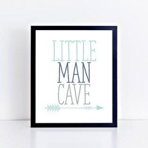 Little Man Cave PRINTABLE Nursery Wall Decor Little Boys Room Wall Art Nautical Theme Nautical Decoration for Nursery Baby Shower Gift