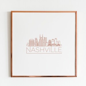 Nashville Skyline Printable Poster Wall Art, Nashville Minimalist ...
