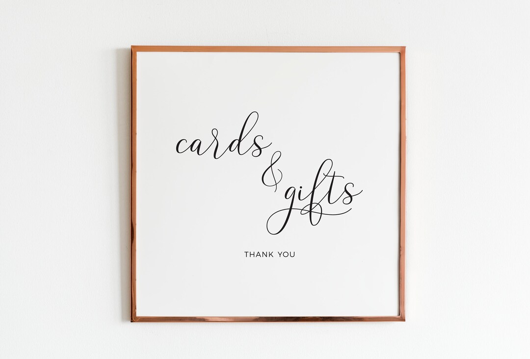 Cards and Gifts Minimalist Printable Signage, Wedding Cards and Gifts ...