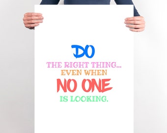 Printable Teacher Classroom Decoration New Teacher Gift Large Poster Print Colorful ClassRoom Rule Decoration Do The Right Thing Rainbow