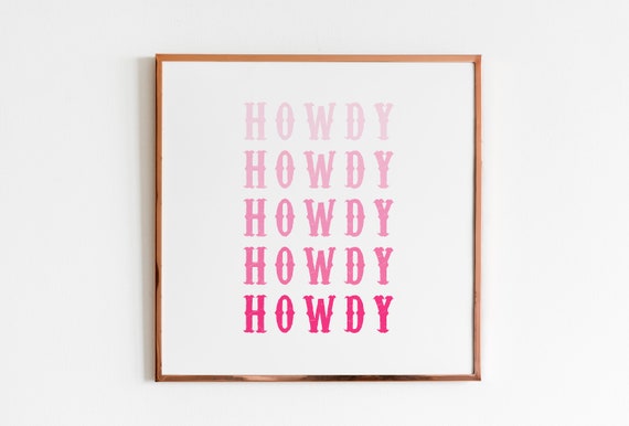 Western Cowgirl Hot Pink Howdy Gradient Digital Download - Etsy