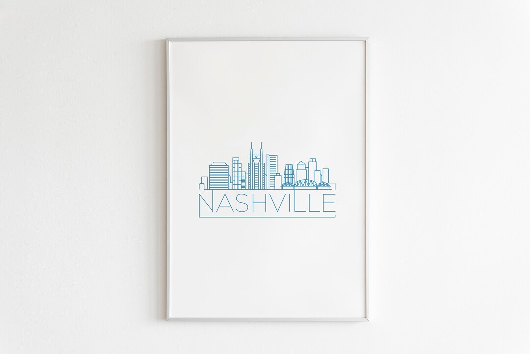 Nashville Skyline Printable Poster Wall Art, Nashville Minimalist ...