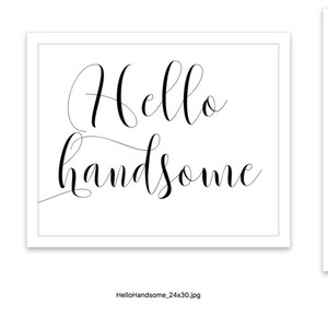 Hello Handsome Printable Nursery Wall Decor Baby Boy Love Typography ...