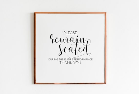 30x30 Bathroom Quote Black and White PRINTABLE  Poster Funny Bathroom Decor Please Remain Seated Bathroom Signs Kids Bathroom Decor Wall Art
