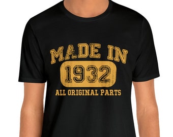 Vintage 1932 T-Shirt - Unisex 92nd Birthday Gift for 92 Year Old - 1932 Collection