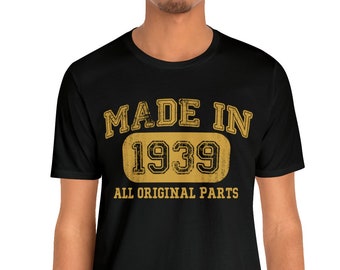 Vintage 1939 Birthday T-Shirt for Men - 85 Year Old Gift - Made in 1939 Collection