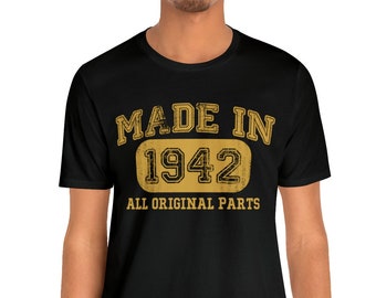 Vintage 1942 Birthday Gift T-Shirt for Men - 82nd Birthday - 82 Year Old Born in 1942 - 42 Collection