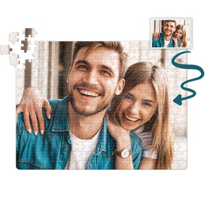 a puzzle with a picture of a man and a woman