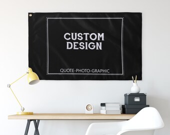 Custom Wall Flag, Personalized flag with you photo quote logo