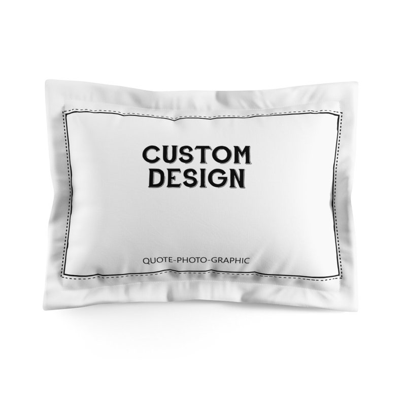 a pillow with the words custom design printed on it