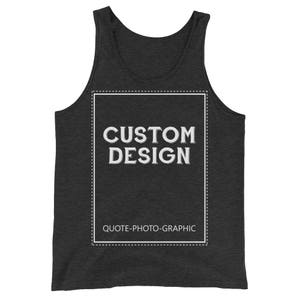Personalized Unisex Tank Top Design your own tank Customize With your photo Logo Graphic custom text quote self gift image 2