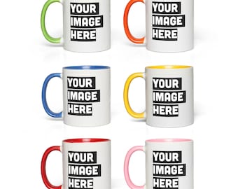 Custom Ceramic mug, Personalized Mug, Accent coffee mug, photo mug self gift