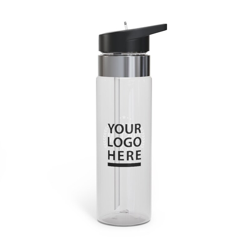 Custom Sport Bottle, Personalized Kensington Tritan Sport Bottle, 20oz Personalize with your logo text images Clear