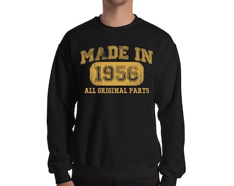 Vintage 1956 Born in 56 Sweatshirt - 68th Birthday Gift for Men and Women