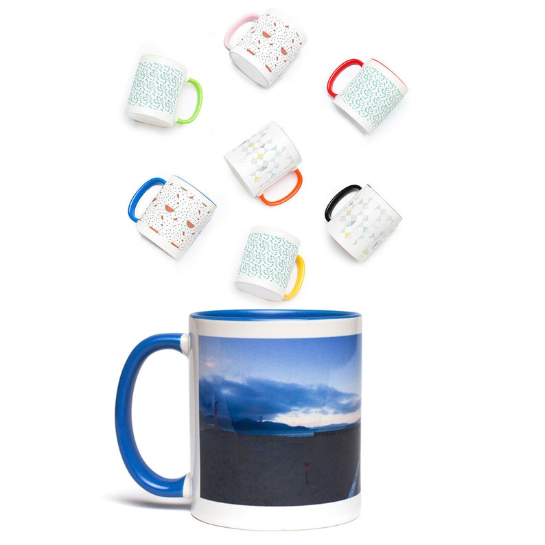 Custom Ceramic mug, Personalized Mug, Accent coffee mug, photo mug self gift image 9