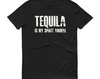 Tequila is my spirit animal t-shirt for men, Tequila shirt for him, tequila shirt, tacos and tequila, drinking shirt, funny drinking shirt