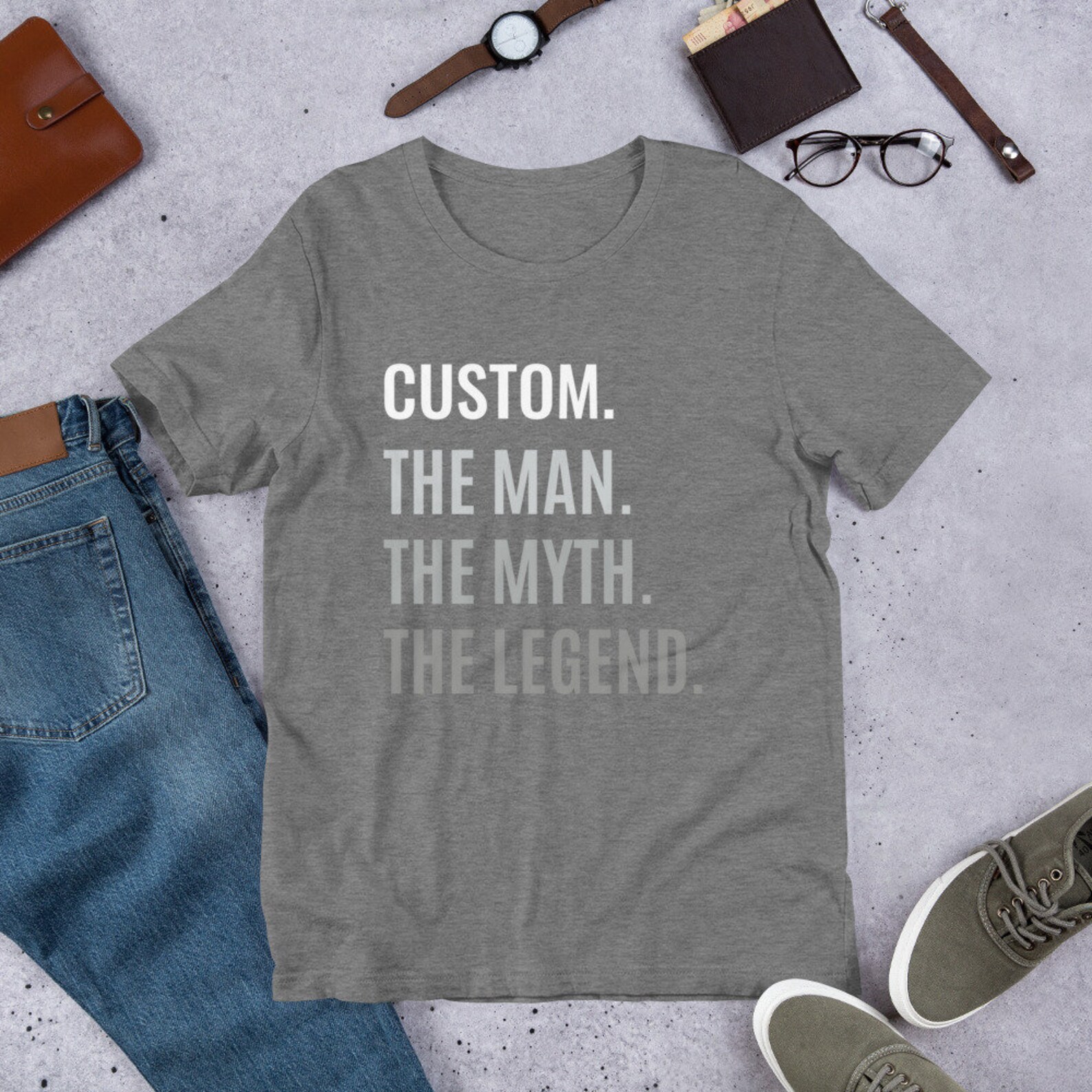 Custom the Man the Myth the Legend T-shirt Customize With - Etsy