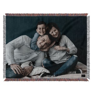 Woven Throw Blankets Personalized Blanket With Photo Quote Graphic Custom Design Picture Blanket Decorative Throws Sofas, Bedroom Wall Decor image 9