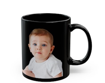 Custom Photo Coffee Mug: Personalized Black Ceramic Mug, 11oz/15oz/20oz