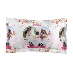 a pillow case with a picture of a couple on it