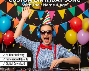Personalized Happy Birthday Song with Name & Age (Digital Download)