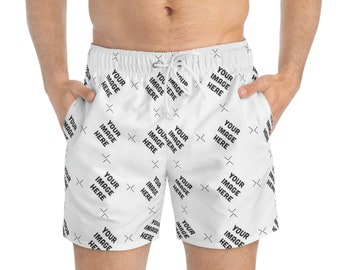 Personalized Swim Trunks - Free customization with your quote, Logo, photo and graphic