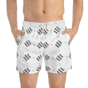 Personalized Swim Trunks Free customization with your quote, Logo, photo and graphic image 5