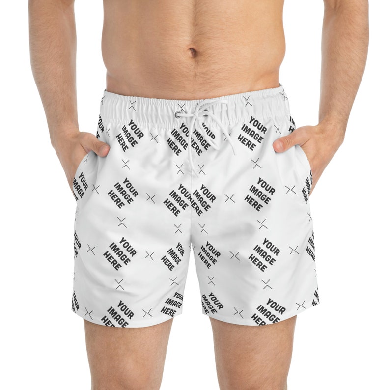 Personalized Swim Trunks Free customization with your quote, Logo, photo and graphic image 5