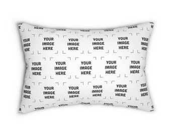 Personalized Rectangular Pillow - Custom Spun Polyester Lumbar Pillow