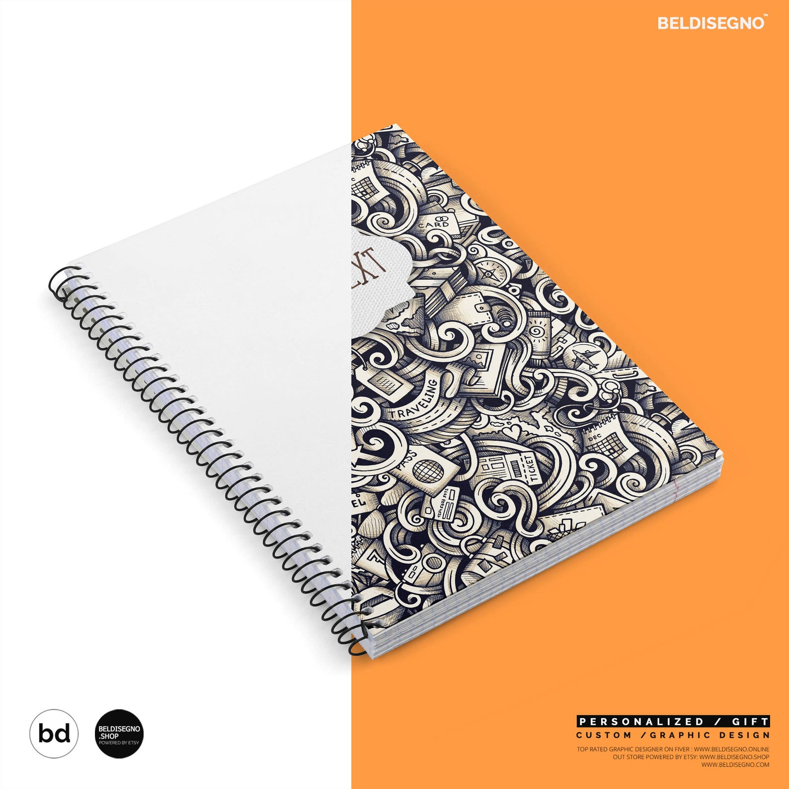 Personalized Spiral Notebook Ruled Line Custom Name Notebook Etsy