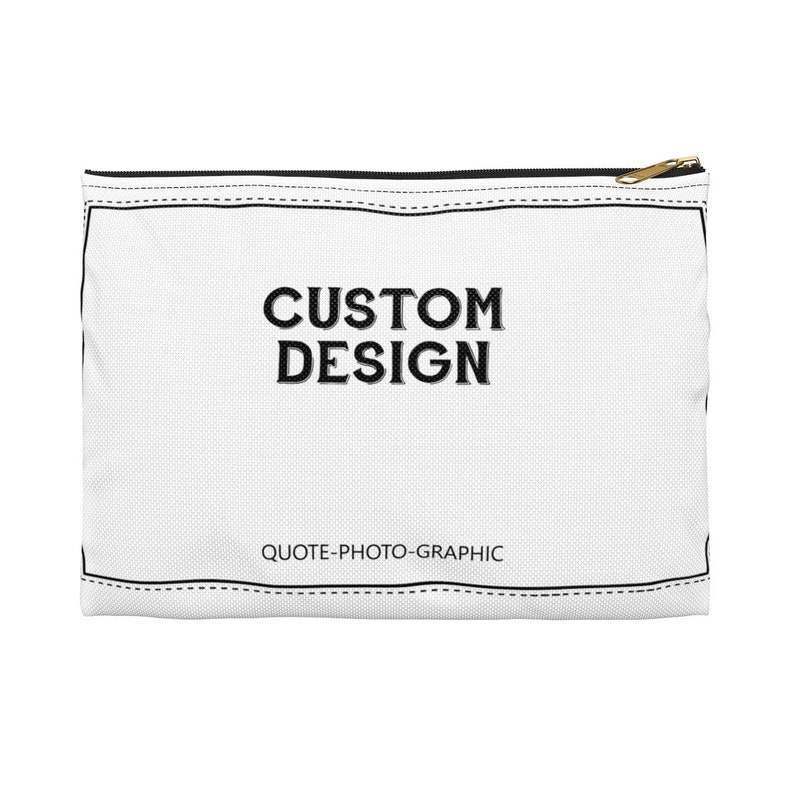Personalized Accessory Pouch Custom Makeup Bags pencil case customizable Customize With your photo Logo Graphic custom text quote image 5