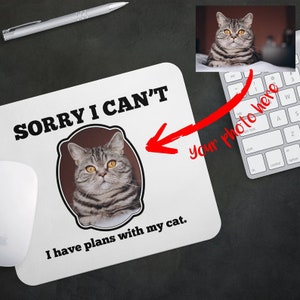 Custom Mousepad Name, Personalized Mouse Pad , Marble Mousepad, Floral Mousepad with saying picture animal cat dog photo picture self gift
