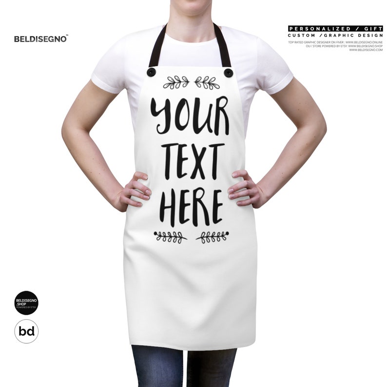 Custom Apron for Men, Make my apron idea Personalized Apron for Women Apron with Logo Quote Funny bbq Apron self gift image 4