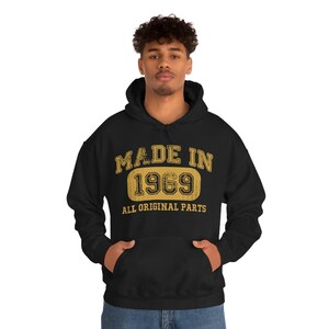 1969 Birthday Gift, Vintage Born in 1969 Hooded Sweatshirt for women men, 55th Birthday Hoodies for her him, Made in 1969 Hoodie 55 Year Old