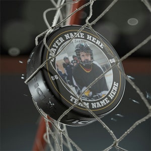 Custom Hockey Puck with name and photo personalized image 3