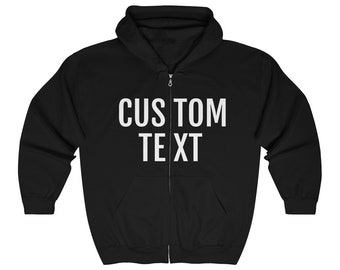 Personalized Unisex  Zip Hoodie  Customize With your photo - Logo - Graphic custom text quote self gift