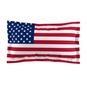 an american flag pillow case on a white background