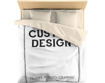 Custom Microfiber Duvet Cover Customize With your photo Logo Graphic custom text quote Custom Microfiber Duvet Cover self gift