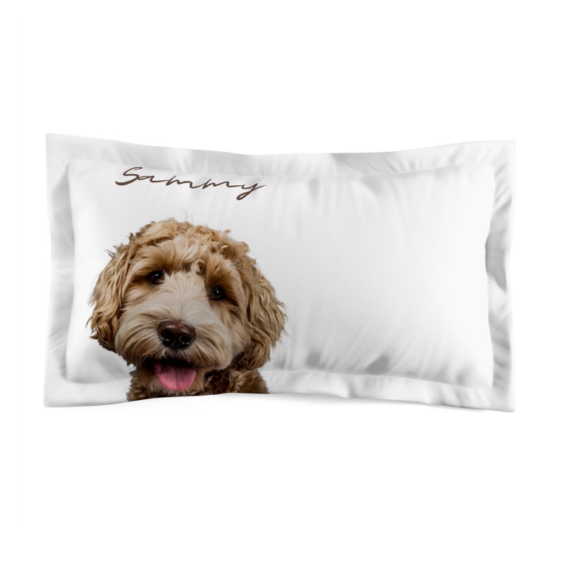 a pillow with a picture of a dog on it