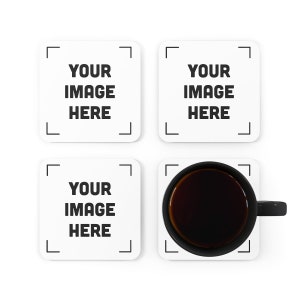 Custom Coasters Set, Funny Personalized Coaster with Name or your favorite Photos, Personalised Save the date Coaster Monogram, Set of 46 image 3