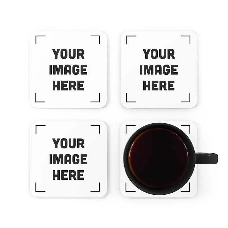Custom Coasters Set, Funny Personalized Coaster with Name or your favorite Photos, Personalised Save the date Coaster Monogram, Set of 46 image 3