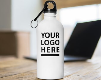 Personalized Stainless Steel Water Bottle  Customize With your photo - Logo - Graphic custom text quote self gift